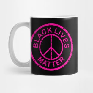 pink black lives matter peace sign Mug